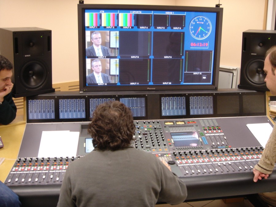 AMS Neve LIBRA LIVE digital console for live shows.  TV3 has adquired five consoles for news and show programming.